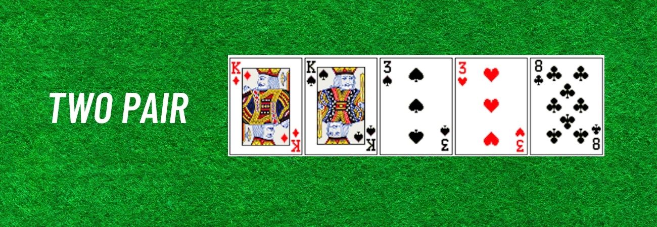 Two pair hand includes two cards of one rank